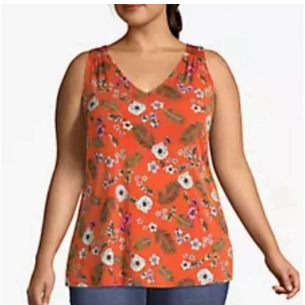 Lane Bryant floral tank top orange tropical‎ size 18/20